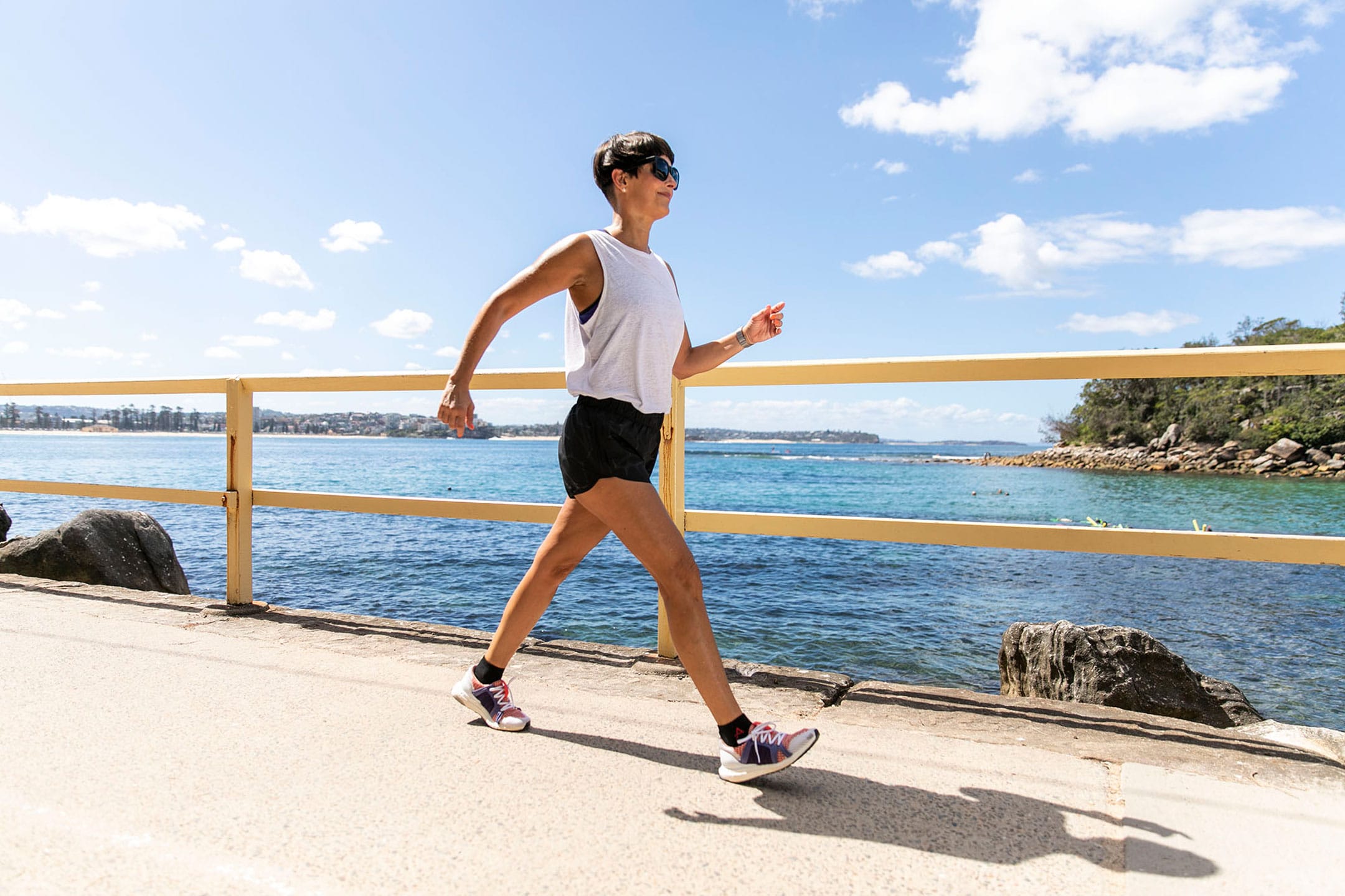 Woman exercising in sun